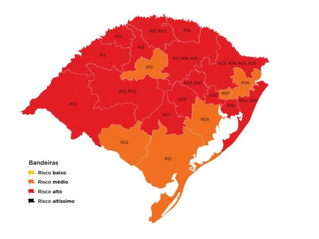 Último mapa definitivo do Distanciamento Controlado de 2020 confirma 15 regiões em bandeira vermelha